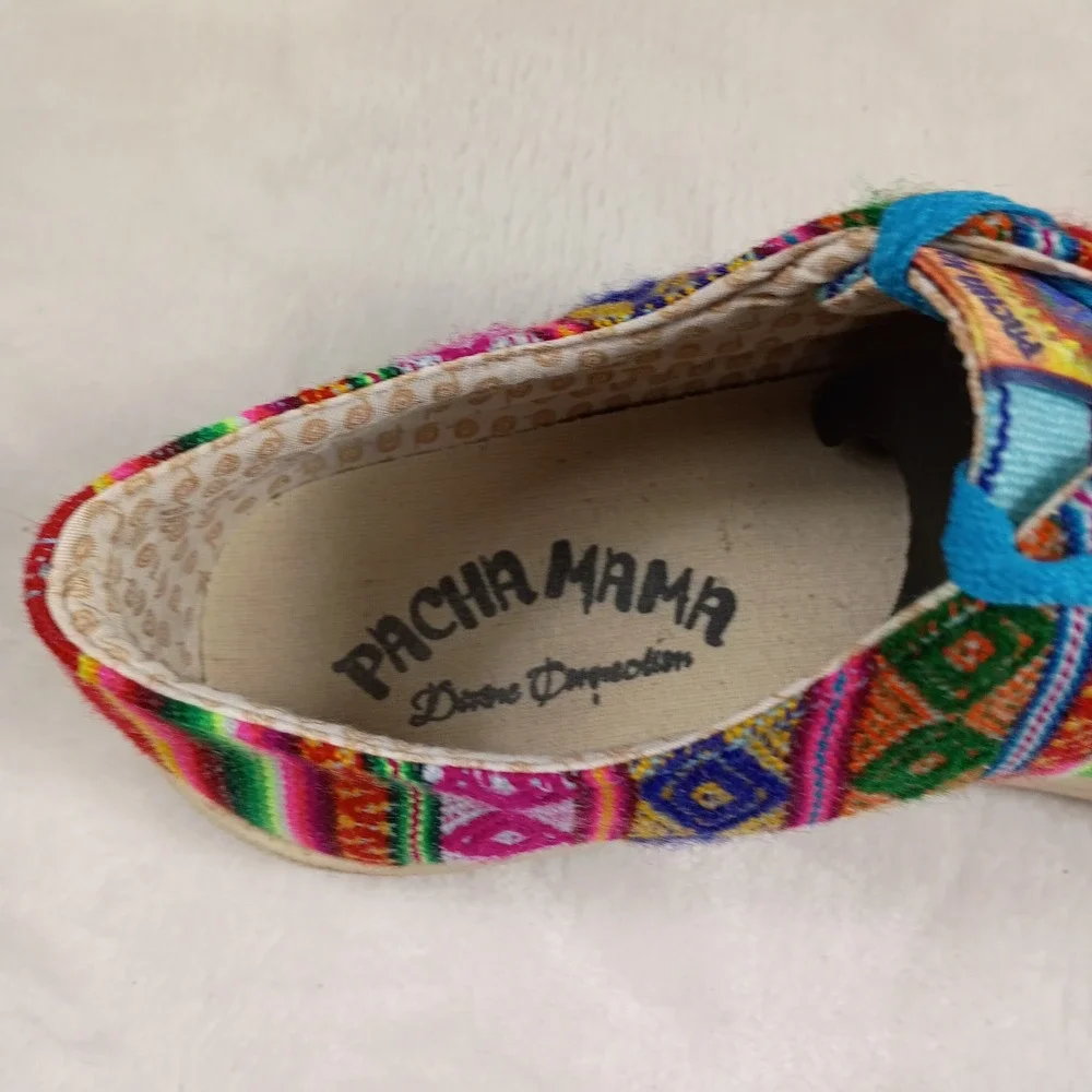 Pacha Mama Sneakers Womens 9 Woven Peruvian Artisan Lace Up Shoes Tribal Western